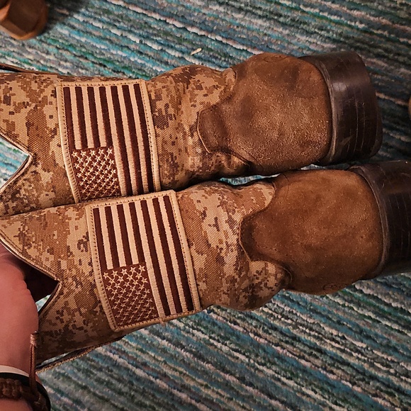 Ariat Men's Sport Patriot Western Boots - Antique Mocha Suede - Square Toe - Picture 4 of 11